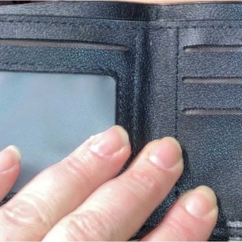 Black Leather faux Wallet. NWT.